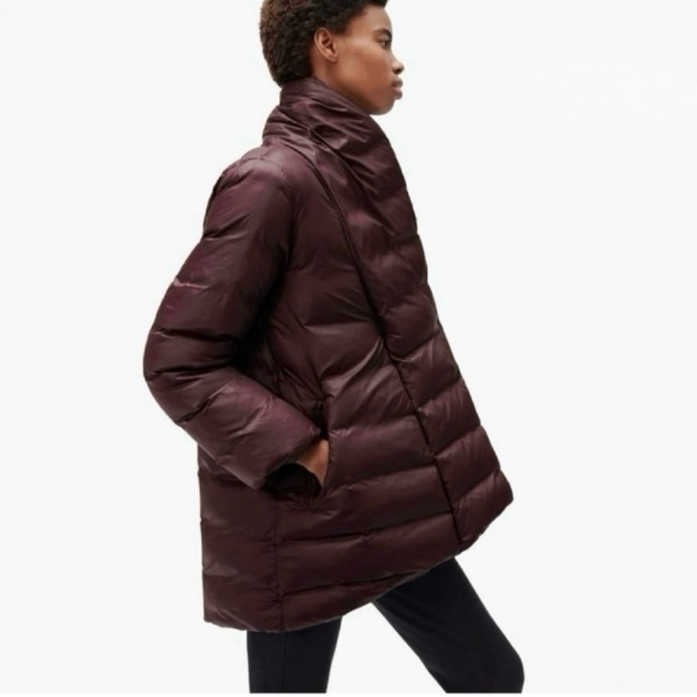 Eileen Fisher Recycled Nylon Shawl Collar Puffer ~ NWT